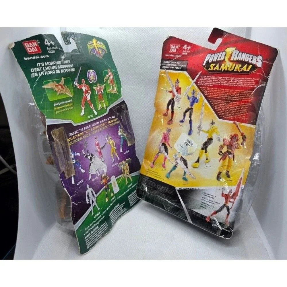 Lot of 2 Bandai Power Rangers Red Ranger Mighty Morphin Samurai